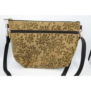 Elegant Tan Crossbody Bag with Leaf Design